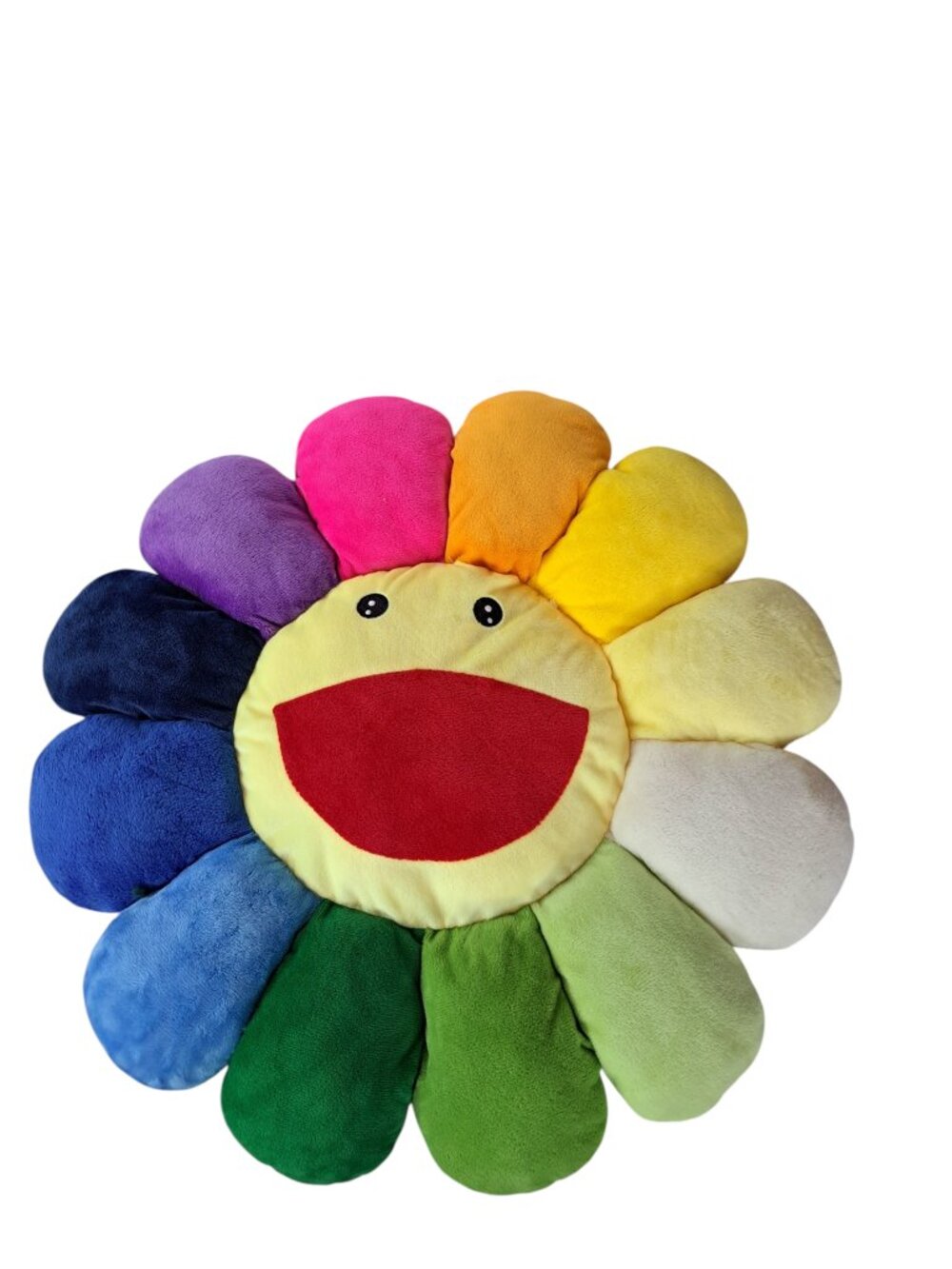 Rainbow Smiley Flower Plush Pillow Pop Art Kawaii Murakami STYLE Unbranded 17"
